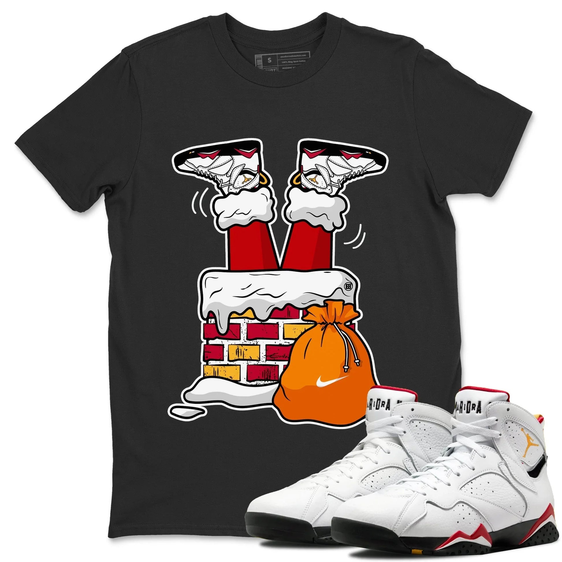 Jordan 7 Cardinal Sneaker Match Tees Santa Stuck In Chimney Sneaker Tees Jordan 7 Cardinal Sneaker Release Tees Unisex Shirts