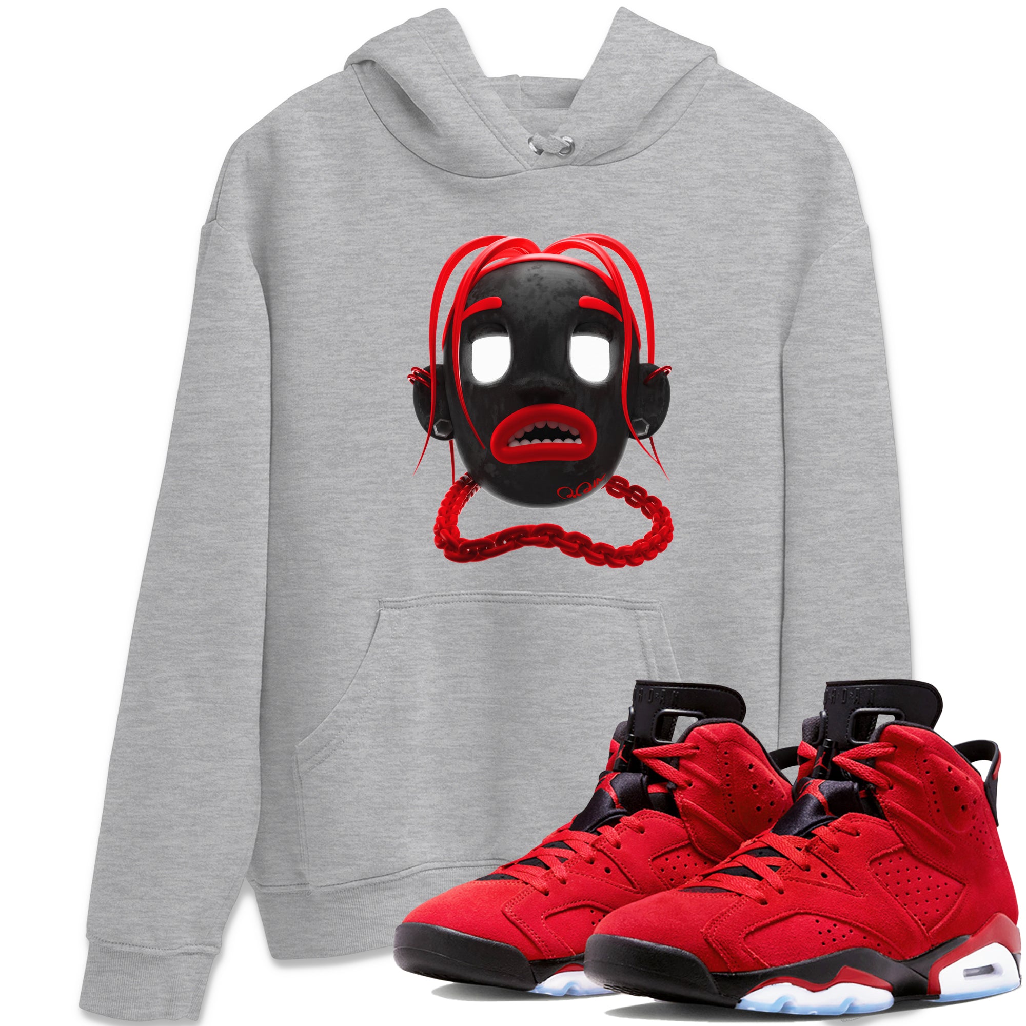 Air Jordan 6 Toro Bravo Sneaker Match Tees Goosebumps Boy Sneaker Tees 3D Graphic Design Shirts AJ6 Toro Bravo Sneaker Release Tees Unisex Shirts Heather Grey 1