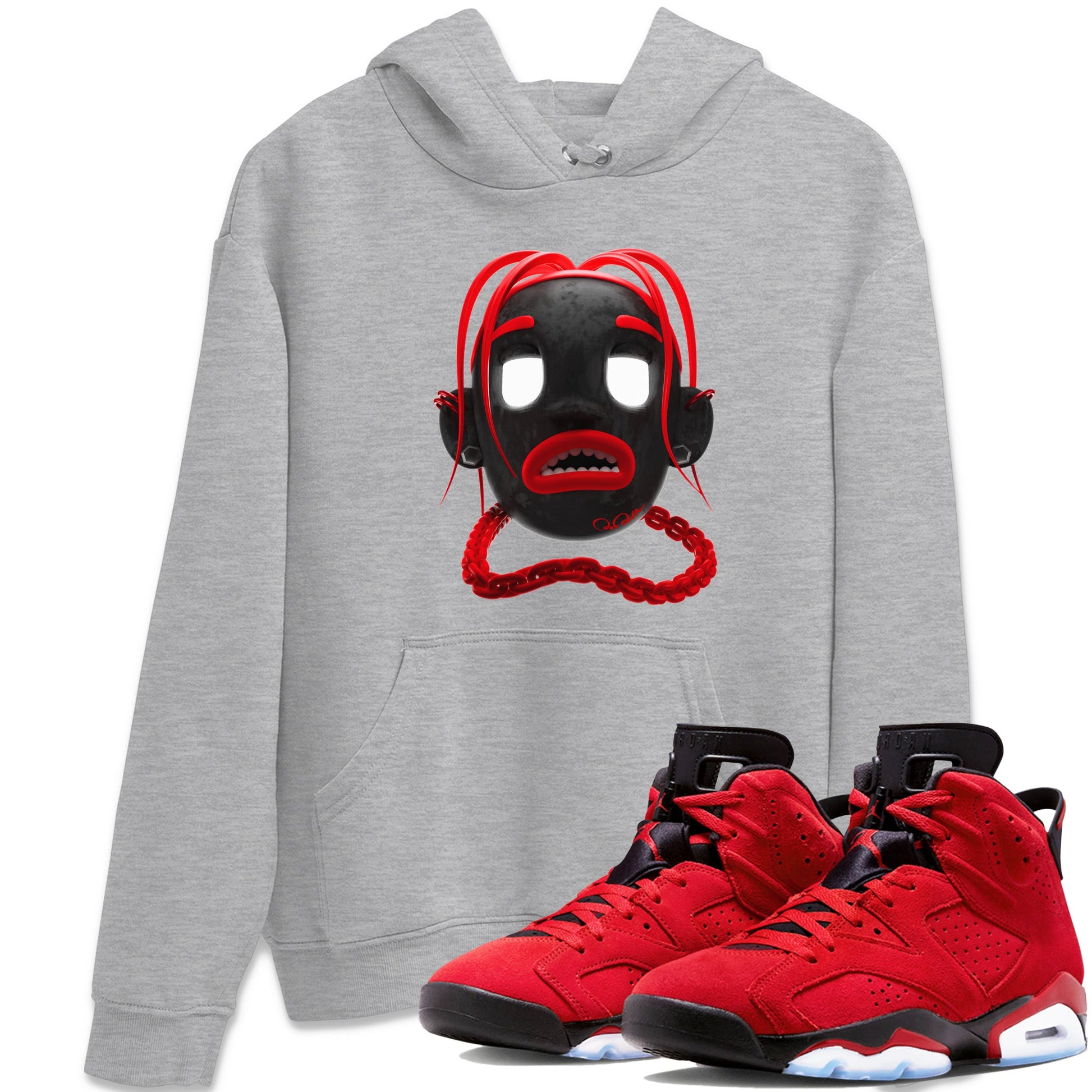 Air Jordan 6 Toro Bravo Sneaker Match Tees Goosebumps Boy Sneaker Tees 3D Graphic Design Shirts AJ6 Toro Bravo Sneaker Release Tees Unisex Shirts Heather Grey 1
