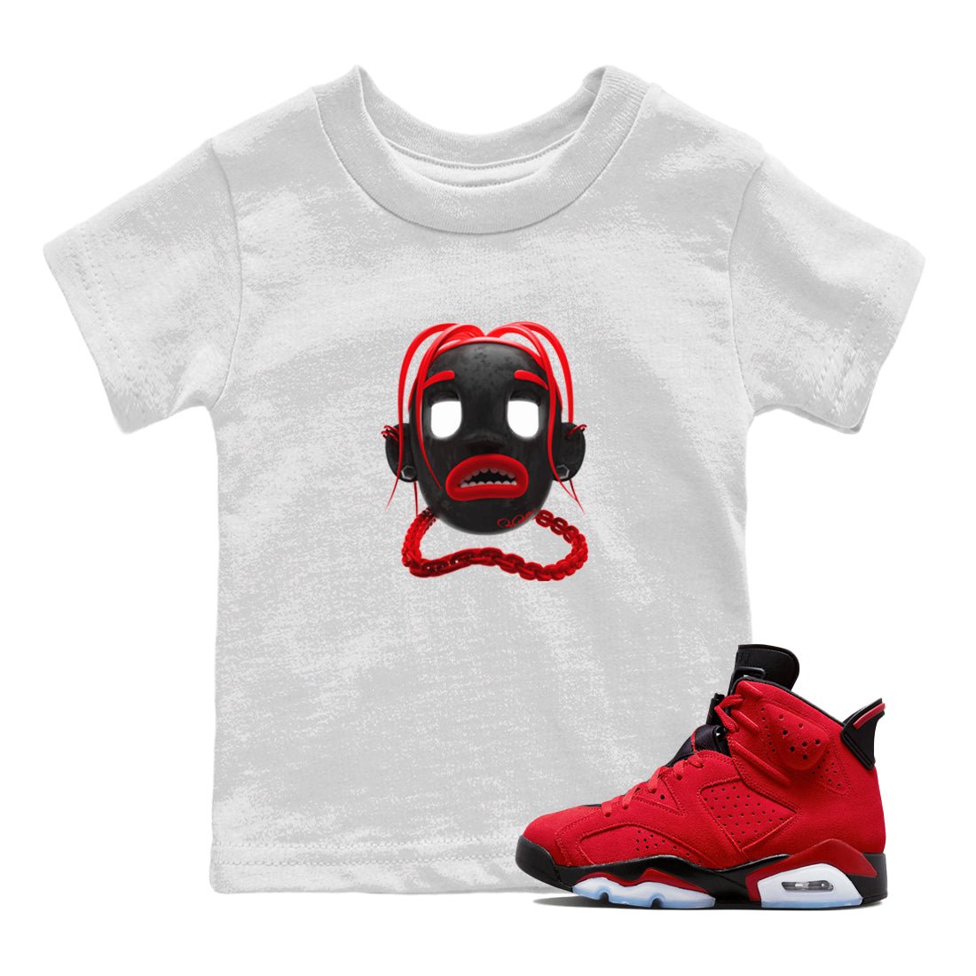 Air Jordan 6 Toro Bravo Sneaker Match Tees Goosebumps Boy Sneaker Tees 3D Graphic Design Shirts AJ6 Toro Bravo Sneaker Release Tees Kids Shirts White 1