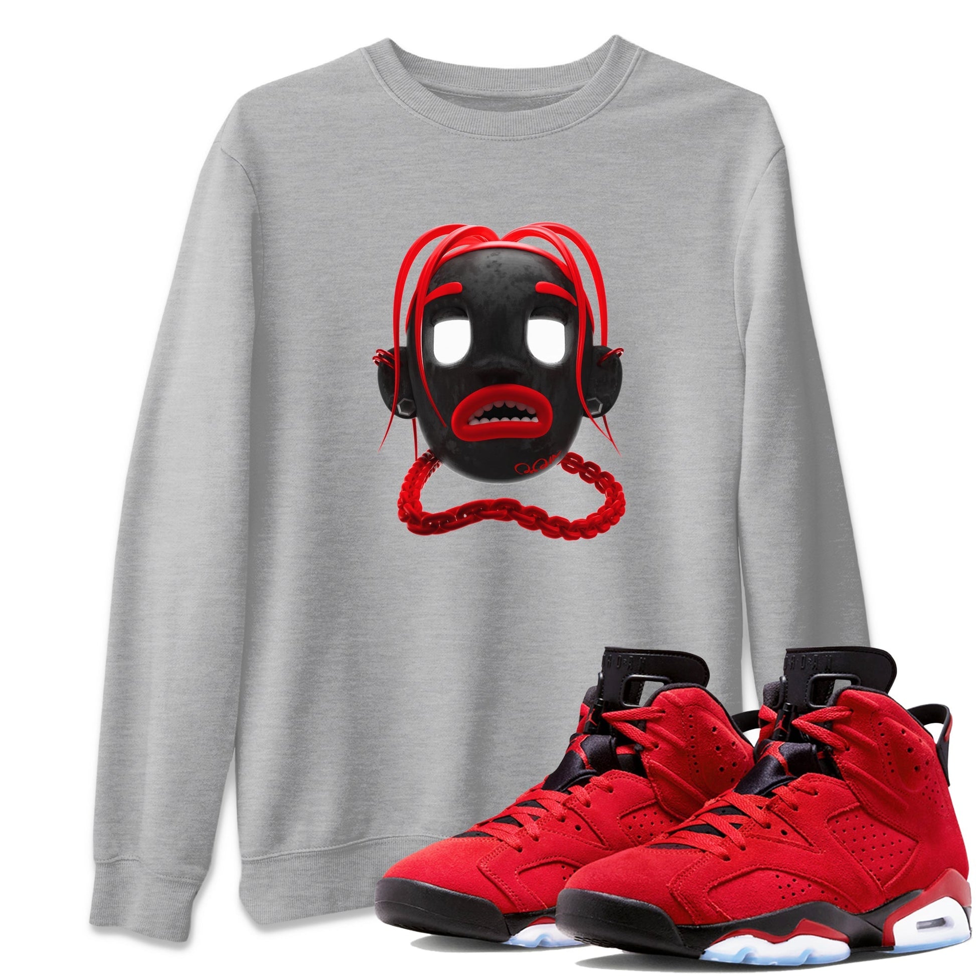Air Jordan 6 Toro Bravo Sneaker Match Tees Goosebumps Boy Sneaker Tees 3D Graphic Design Shirts AJ6 Toro Bravo Sneaker Release Tees Unisex Shirts Heather Grey 1