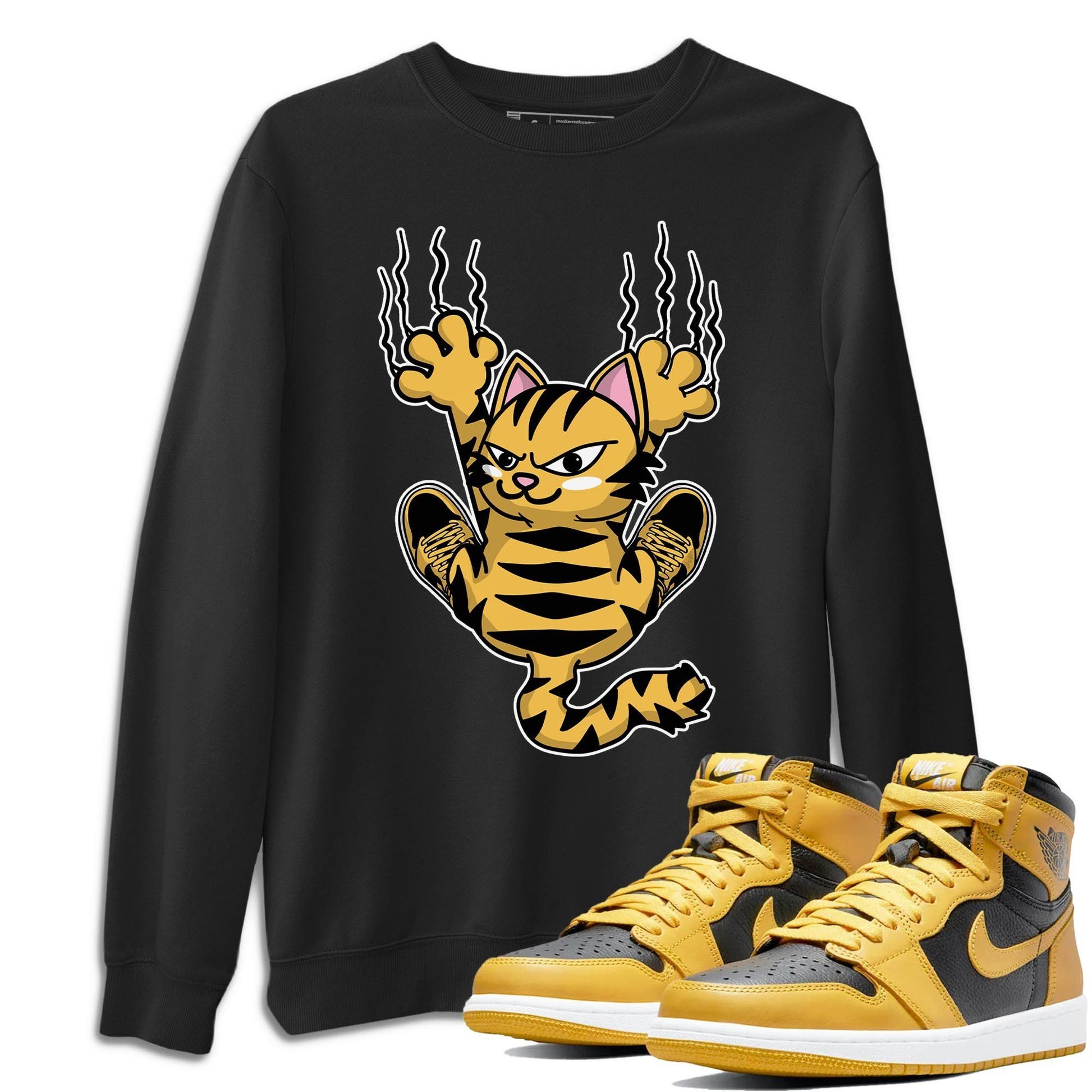 Jordan 1 Pollen Sneaker Match Tees Scratching Cat Sneaker Tees Jordan 1 Pollen Sneaker Release Tees Unisex Shirts