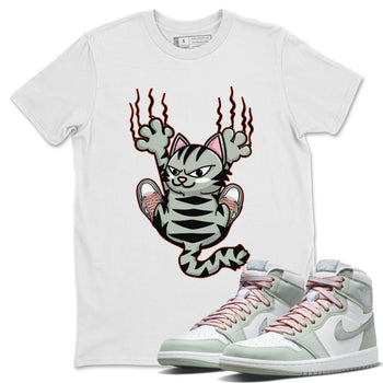 Jordan 1 Seafoam Sneaker Match Tees Scratching Cat Sneaker Tees Jordan 1 Seafoam Sneaker Release Tees Unisex Shirts