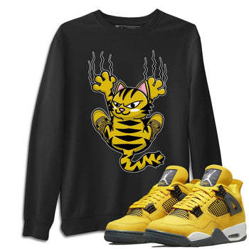 Jordan 4 Lightning Sneaker Match Tees Scratching Cat Sneaker Tees Jordan 4 Lightning Sneaker Release Tees Unisex Shirts