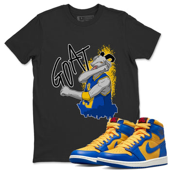 Jordan 1 Game Royal Varsity Maize Sneaker Match Tees Screaming Goat Sneaker Tees Jordan 1 Game Royal Varsity Maize Sneaker Release Tees Unisex Shirts