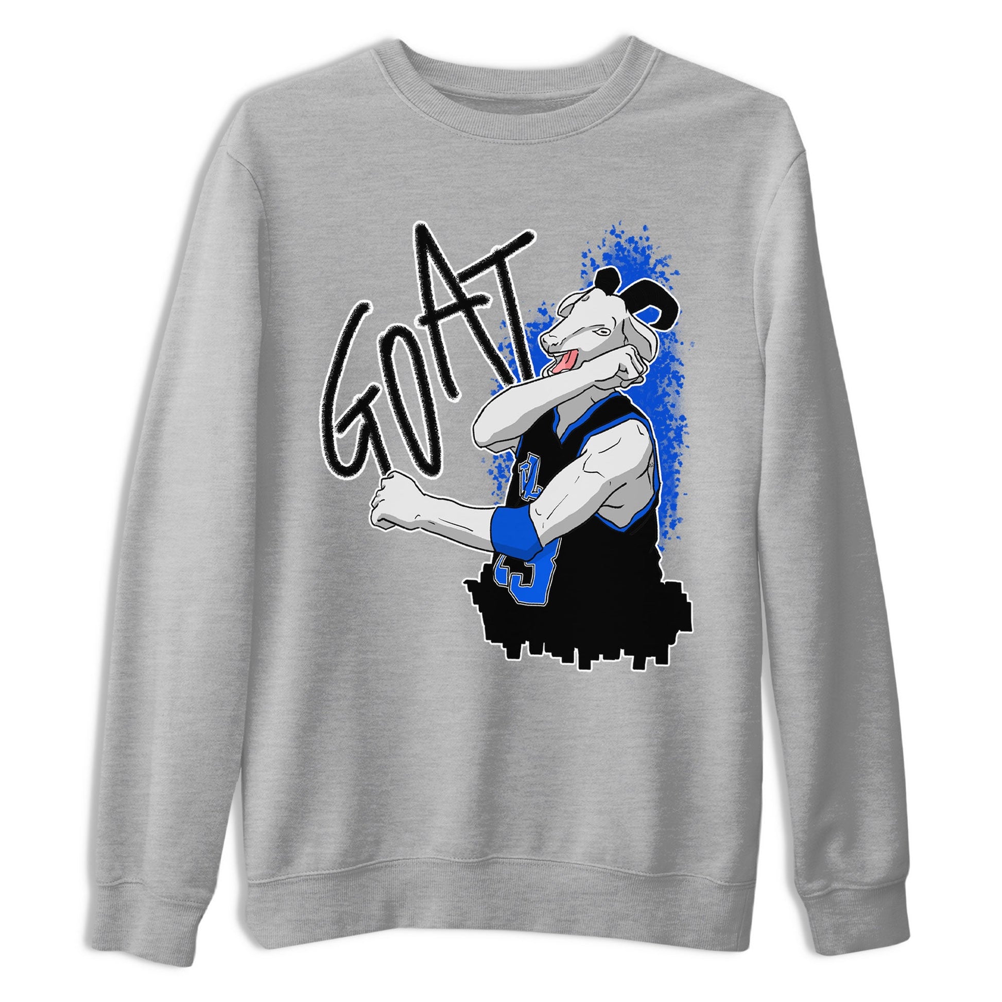 Jordan 1 High OG Royal Reimagined shirt to match jordans Screaming Goat sneaker tees Air Jordan 1 Royal Reimagined SNRT Sneaker Release Tees Crew Neck T-ShirtUnisex Heather Grey 2 T-Shirt