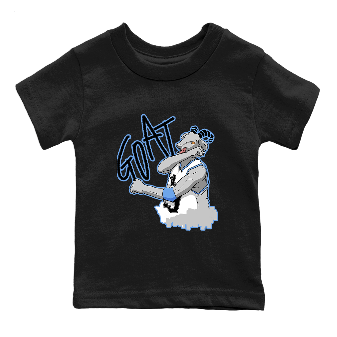 1s UNC Toe Sneaker Match Tees Screaming Goat Sneaker Tees Air Jordan 1 UNC Toe SNRT Sneaker Release Tees Kids and Baby Tees Black 2