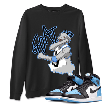 1s UNC Toe Sneaker Match Tees Screaming Goat Sneaker Tees Air Jordan 1 UNC Toe SNRT Sneaker Release Tees Crew Neck T-Shirts Black 1