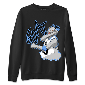 1s UNC Toe Sneaker Match Tees Screaming Goat Sneaker Tees Air Jordan 1 UNC Toe SNRT Sneaker Release Tees Crew Neck T-Shirts Black 2