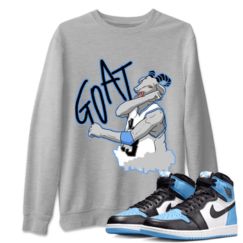 1s UNC Toe Sneaker Match Tees Screaming Goat Sneaker Tees Air Jordan 1 UNC Toe SNRT Sneaker Release Tees Crew Neck T-Shirts Heather Grey 1