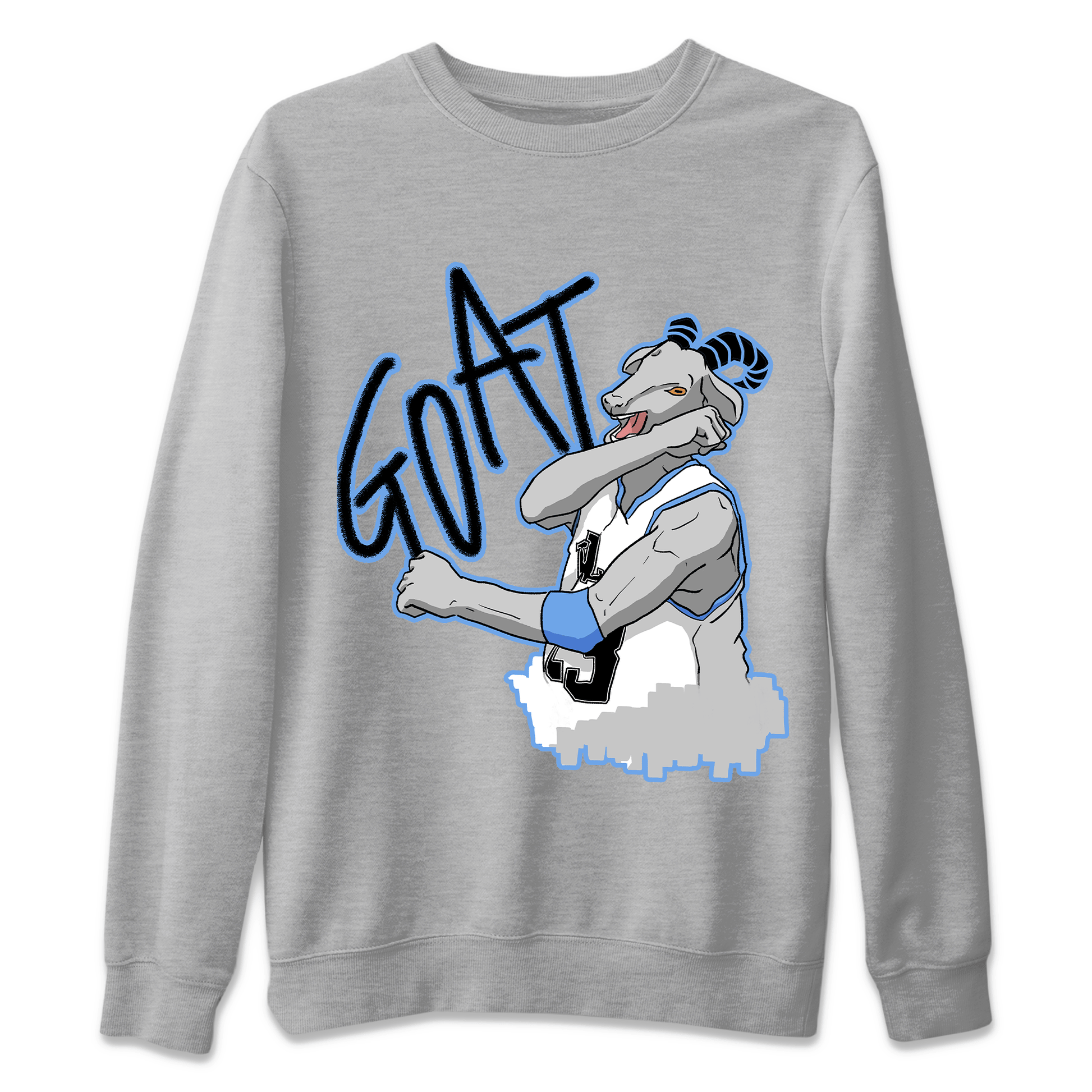 1s UNC Toe Sneaker Match Tees Screaming Goat Sneaker Tees Air Jordan 1 UNC Toe SNRT Sneaker Release Tees Crew Neck T-Shirts Heather Grey 2