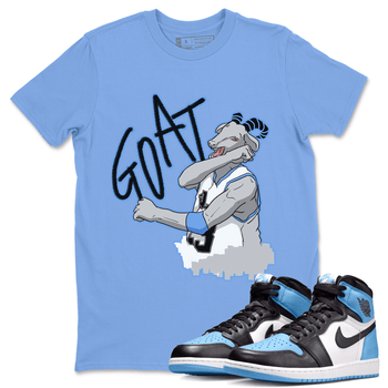 1s UNC Toe Sneaker Match Tees Screaming Goat Sneaker Tees Air Jordan 1 UNC Toe SNRT Sneaker Release Tees Crew Neck T-Shirts Carolina Blue 1