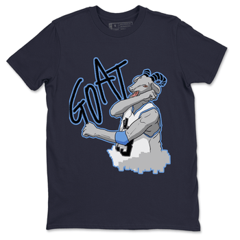 1s UNC Toe Sneaker Match Tees Screaming Goat Sneaker Tees Air Jordan 1 UNC Toe SNRT Sneaker Release Tees Crew Neck T-Shirts Navy 2