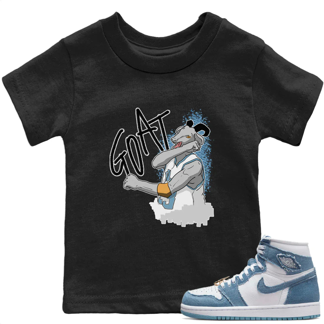 Jordan 1 Denim Sneaker Match Tees Screaming Goat Sneaker Tees Jordan 1 Denim Sneaker Release Tees Kids Shirts