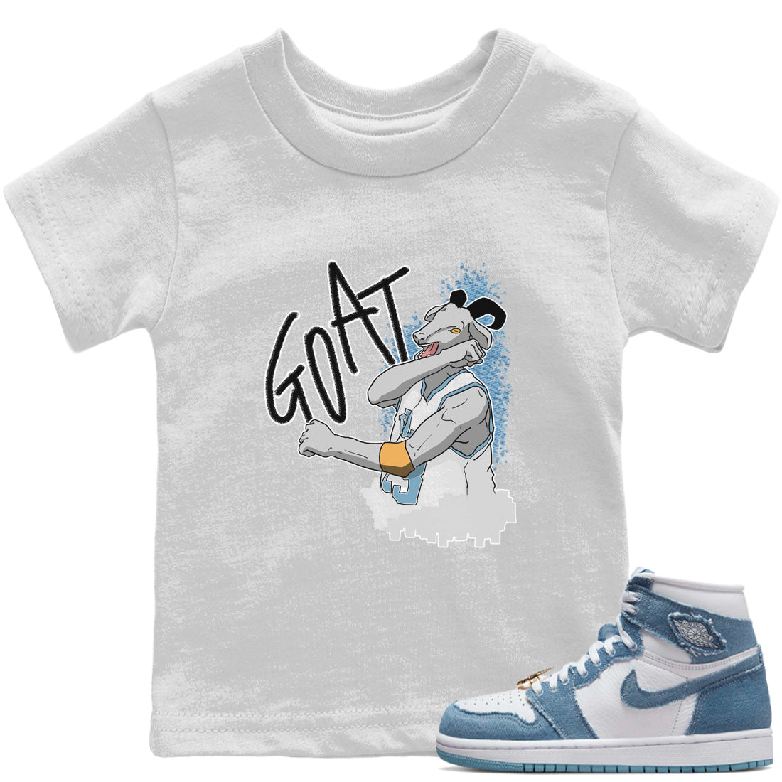 Jordan 1 Denim Sneaker Match Tees Screaming Goat Sneaker Tees Jordan 1 Denim Sneaker Release Tees Kids Shirts