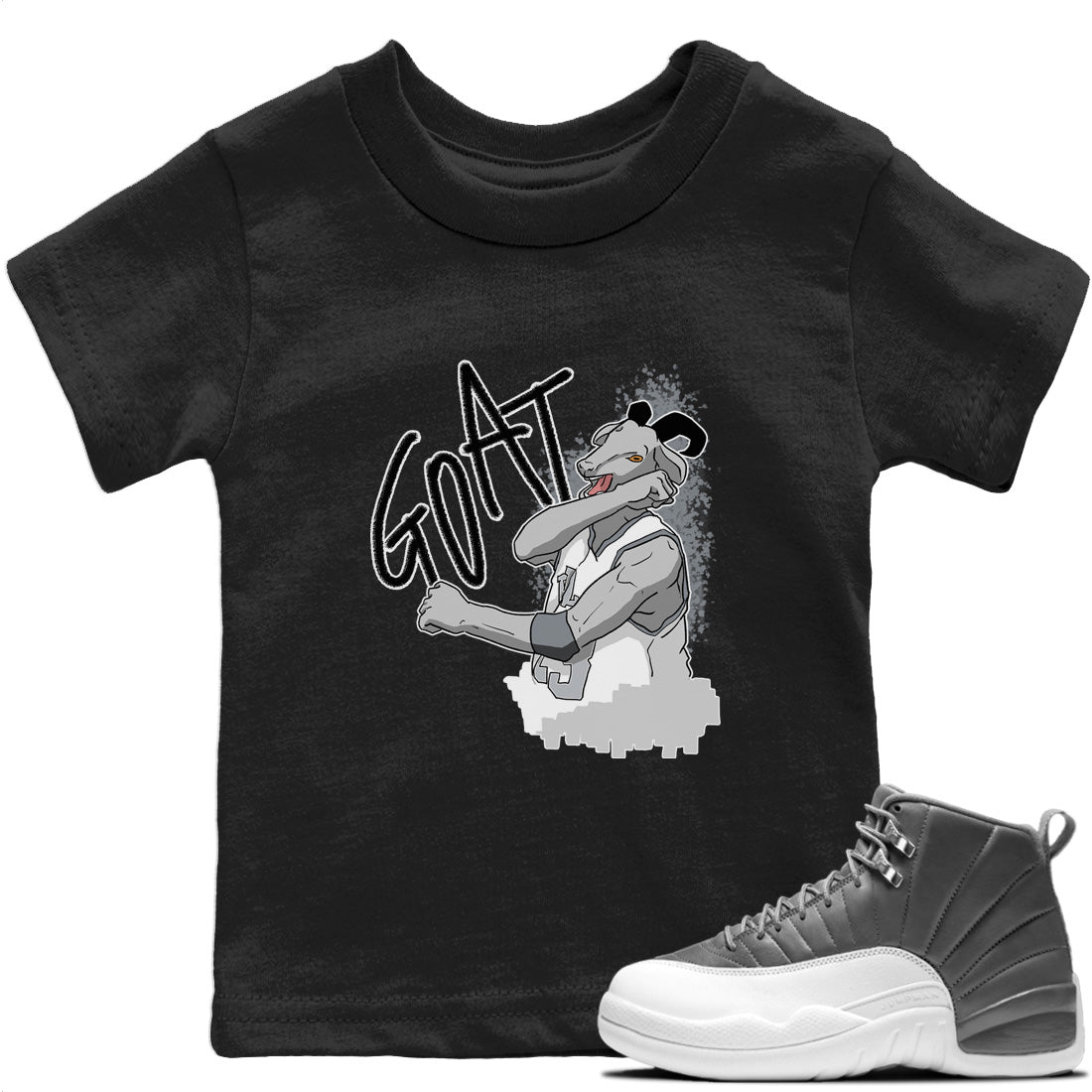 Jordan 12 Stealth Sneaker Match Tees Screaming Goat Sneaker Tees Jordan 12 Stealth Sneaker Release Tees Kids Shirts