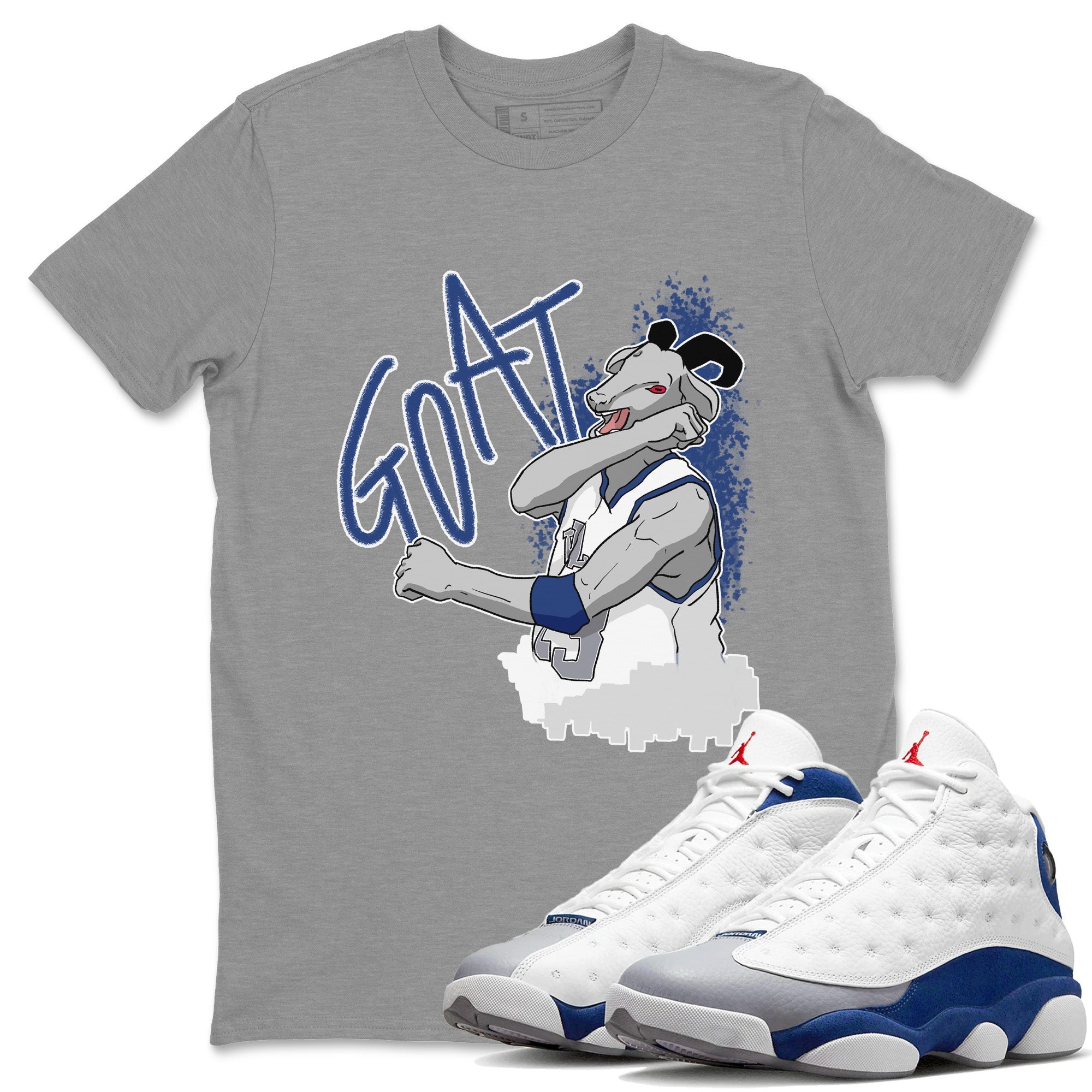 Jordan 13 French Blue Sneaker Match Tees Screaming Goat Sneaker Tees Jordan 13 French Blue Sneaker Release Tees Unisex Shirts