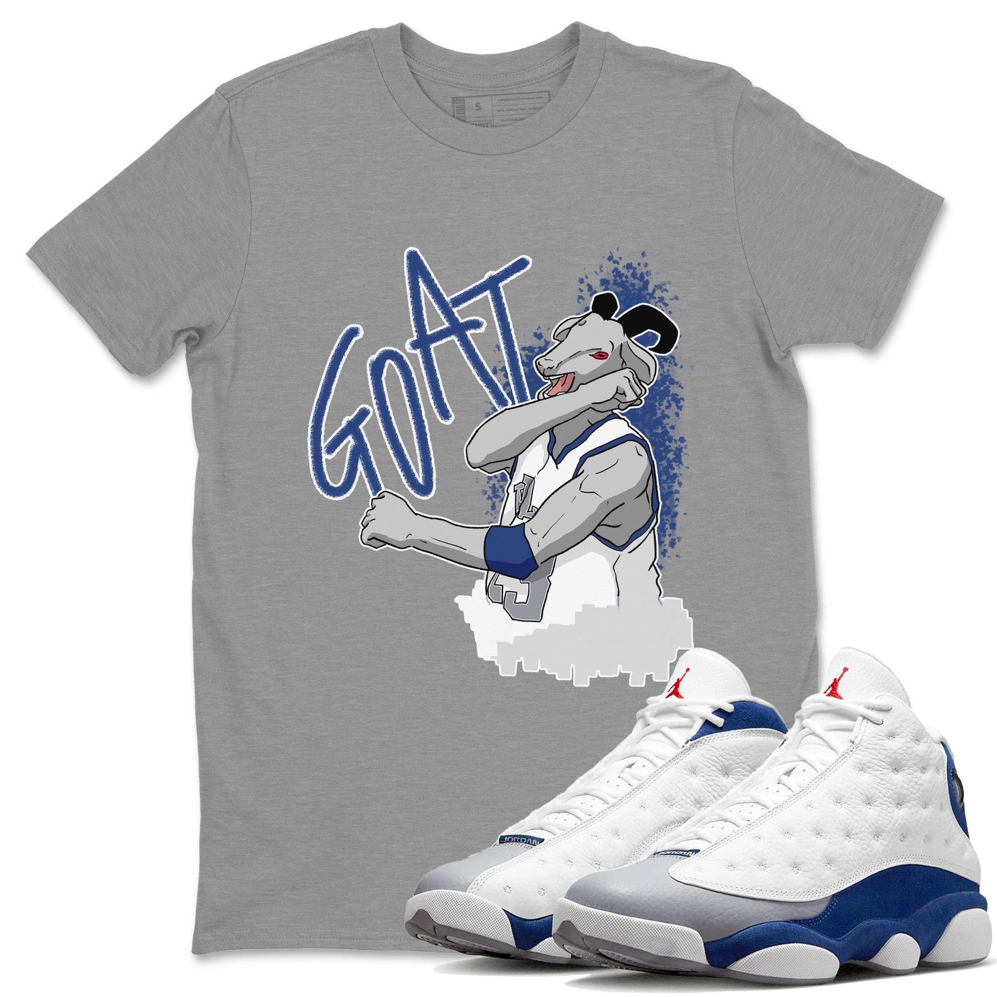 Jordan 13 French Blue Sneaker Match Tees Screaming Goat Sneaker Tees Jordan 13 French Blue Sneaker Release Tees Unisex Shirts