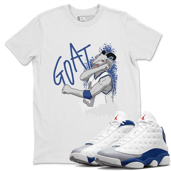 Jordan 13 French Blue Sneaker Match Tees Screaming Goat Sneaker Tees Jordan 13 French Blue Sneaker Release Tees Unisex Shirts