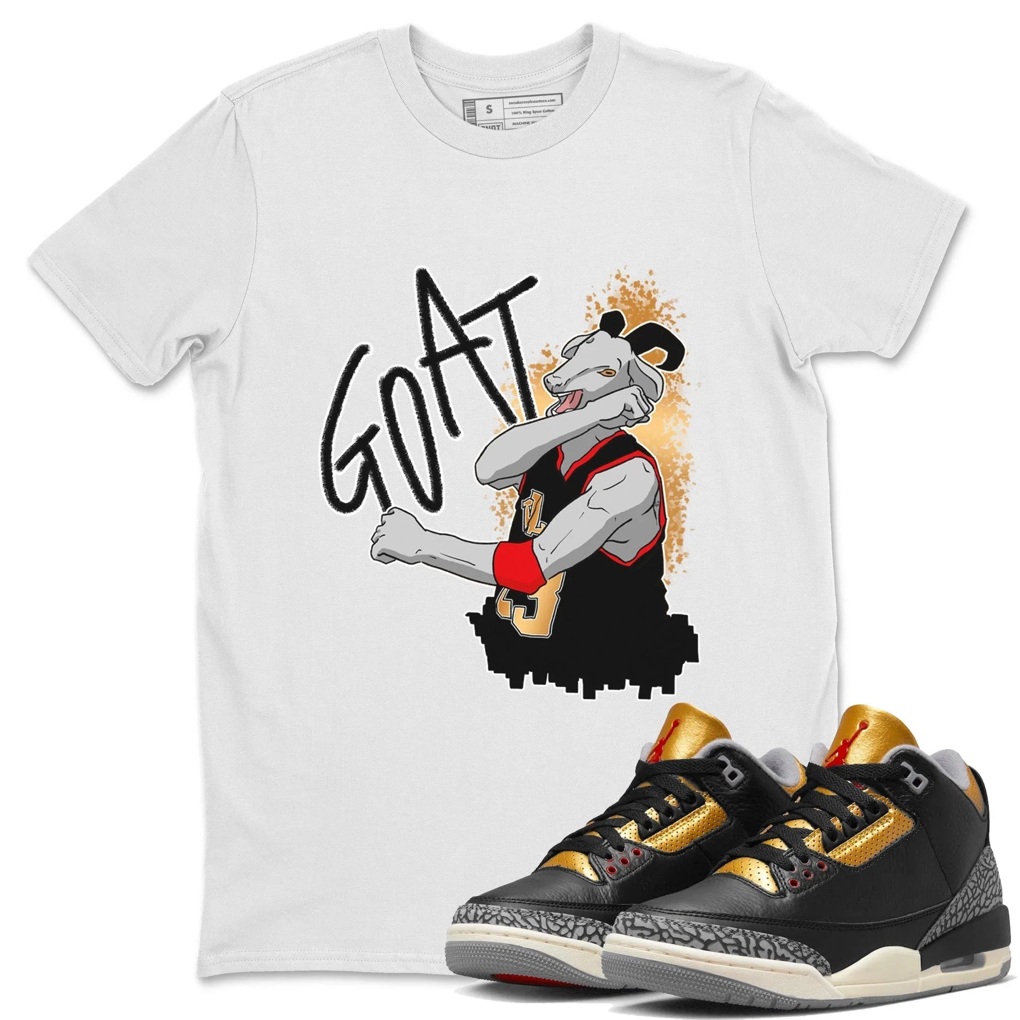 Jordan 3 Black Gold Sneaker Match Tees Screaming Goat Sneaker Tees Jordan 3 Black Gold Sneaker Release Tees Unisex Shirts