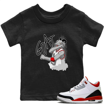 Jordan 3 Fire Red Sneaker Match Tees Screaming Goat Sneaker Tees Jordan 3 Fire Red Sneaker Release Tees Kids Shirts