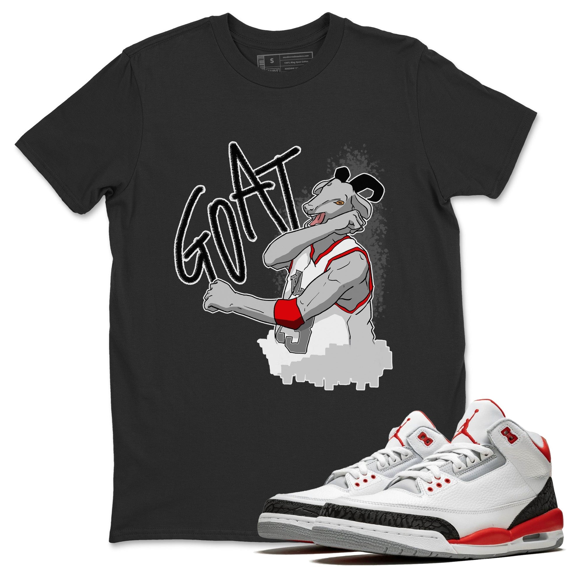 Jordan 3 Fire Red Sneaker Match Tees Screaming Goat Sneaker Tees Jordan 3 Fire Red Sneaker Release Tees Unisex Shirts