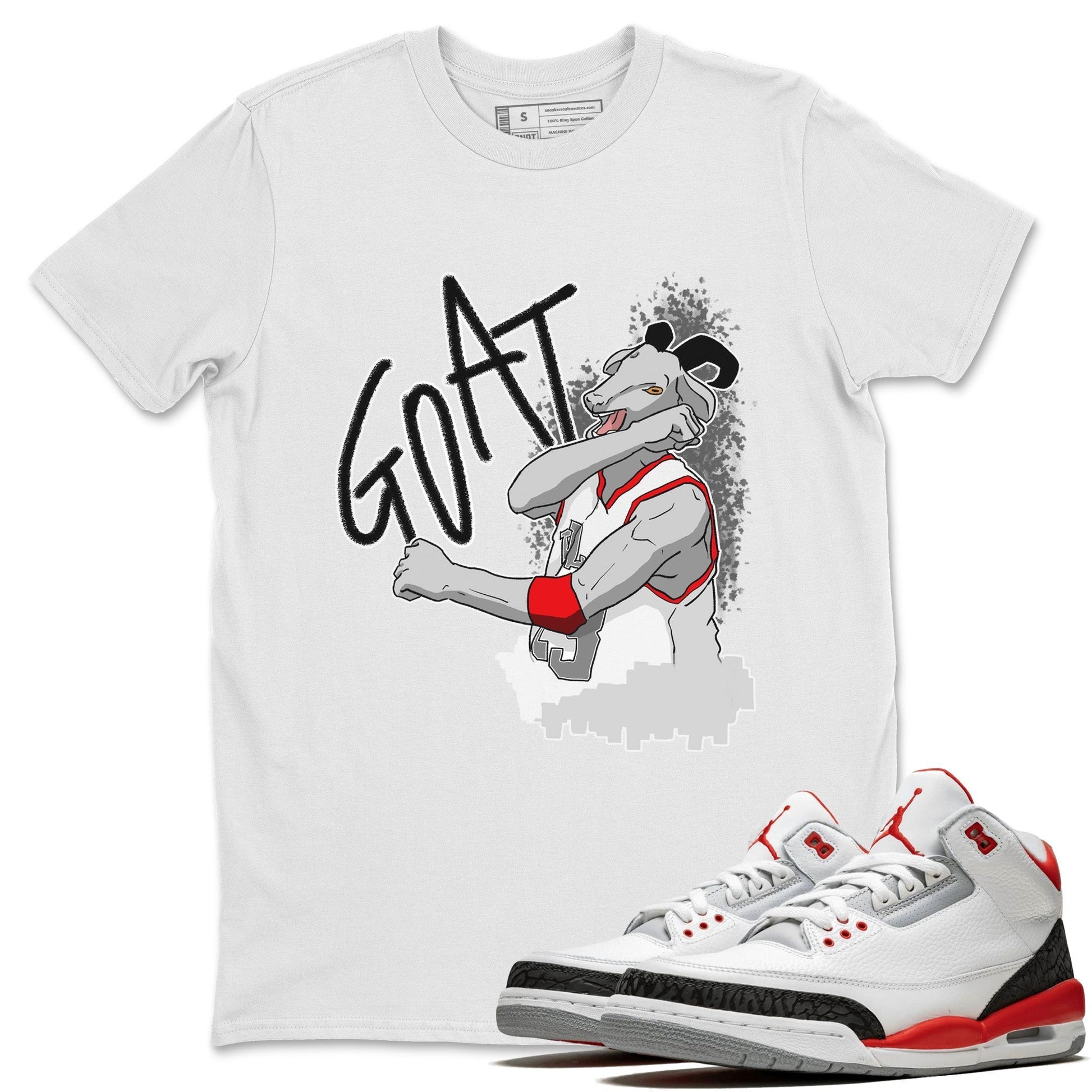 Jordan 3 Fire Red Sneaker Match Tees Screaming Goat Sneaker Tees Jordan 3 Fire Red Sneaker Release Tees Unisex Shirts