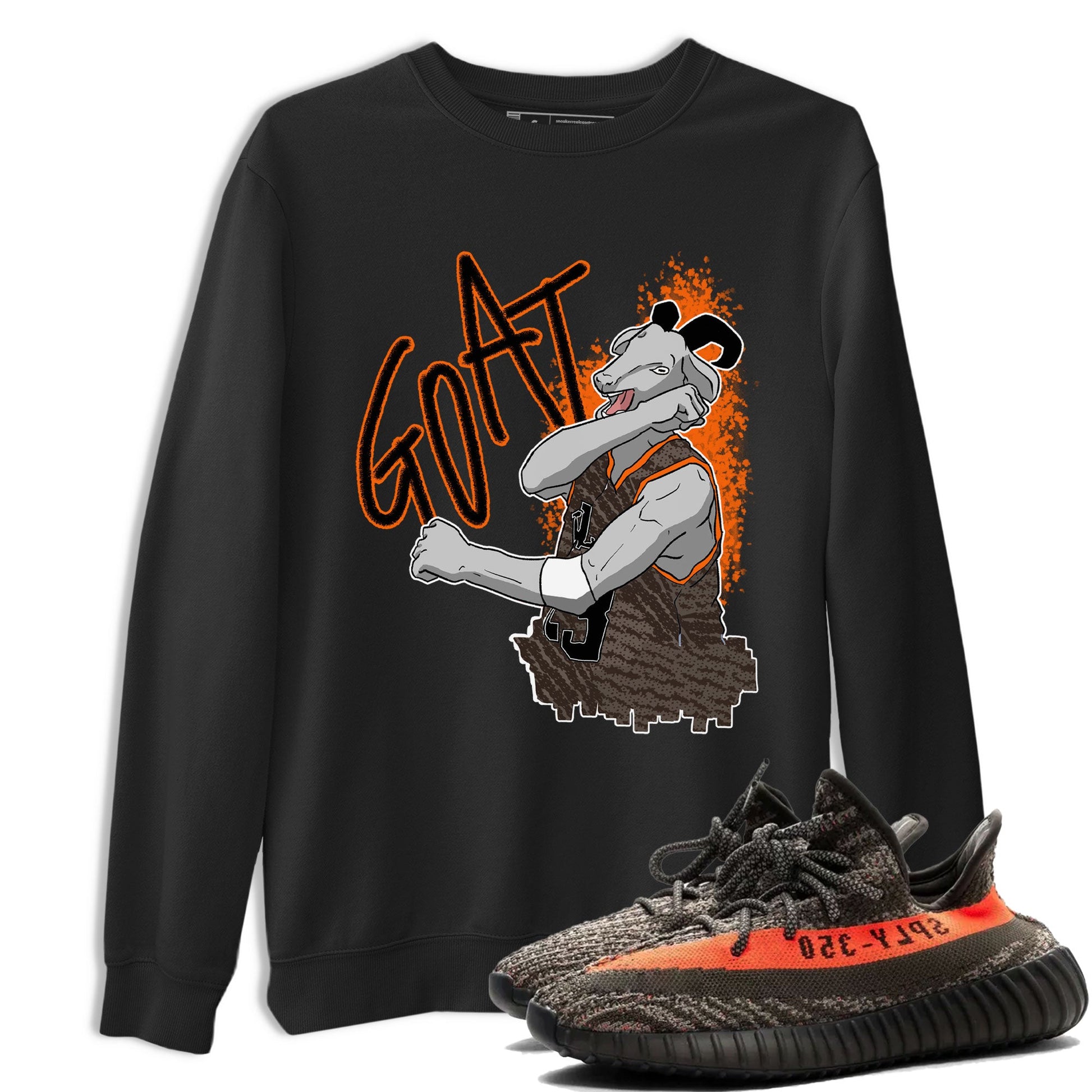 Yeezy Boost 350 Carbon Beluga shirt to match jordans Screaming Goat sneaker tees Yeezy 350 Carbon Beluga SNRT Sneaker Release Tees Crew Neck T-ShirtUnisex Black 1 T-Shirt
