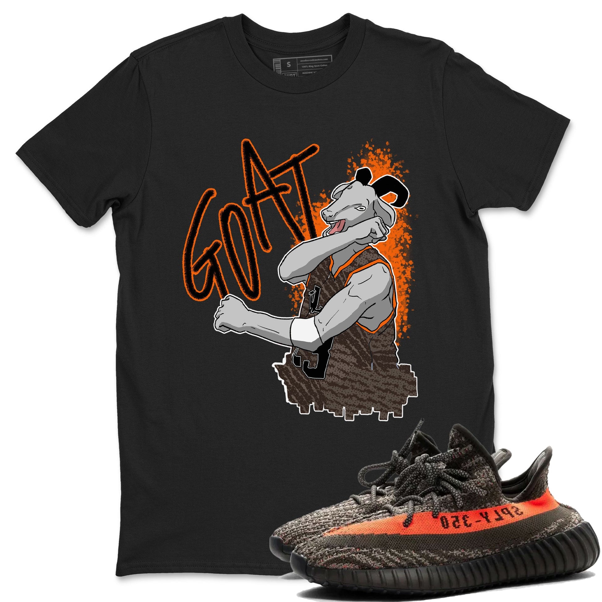 Yeezy Boost 350 Carbon Beluga shirt to match jordans Screaming Goat sneaker tees Yeezy 350 Carbon Beluga SNRT Sneaker Release Tees Crew Neck T-ShirtUnisex Black 1 T-Shirt