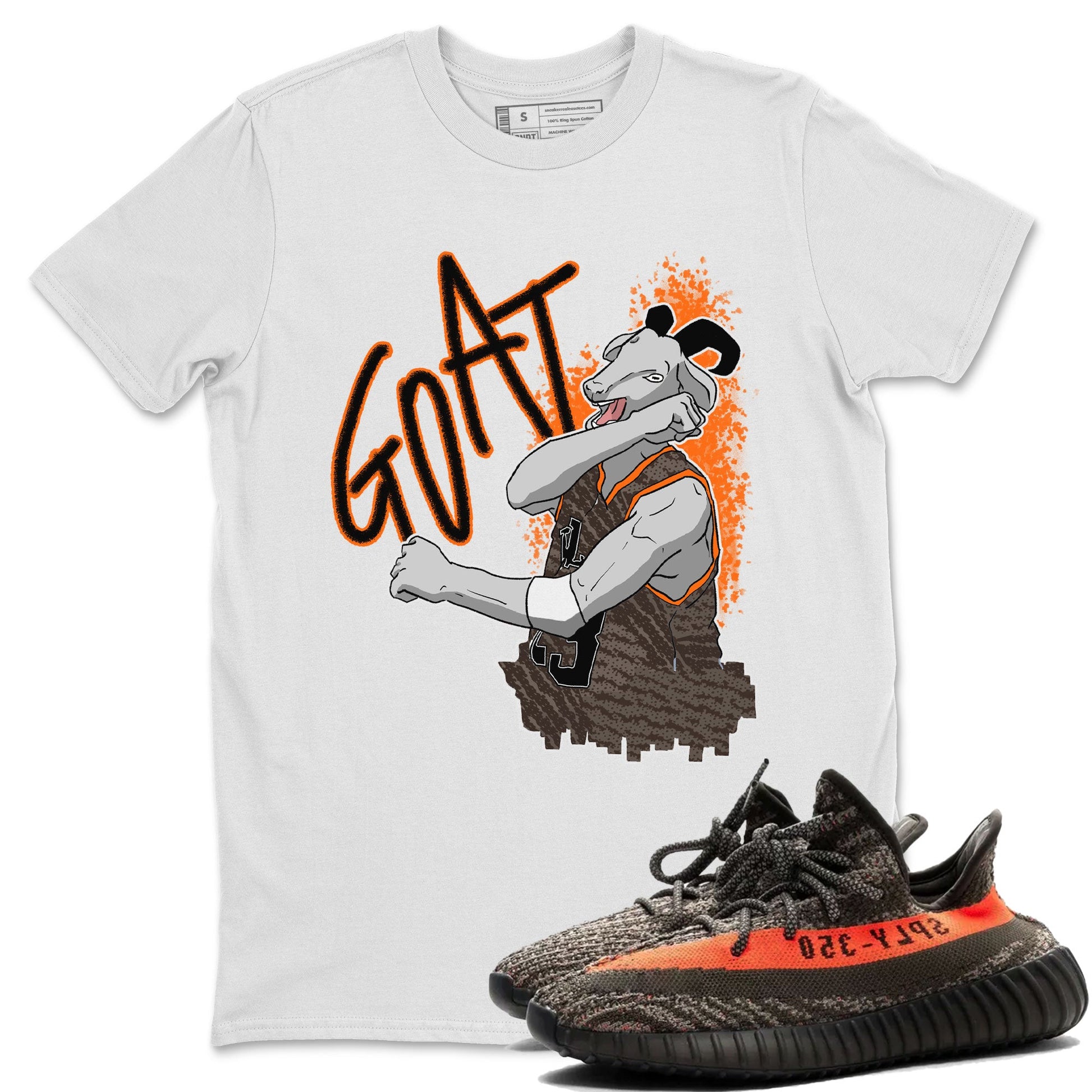 Yeezy Boost 350 Carbon Beluga shirt to match jordans Screaming Goat sneaker tees Yeezy 350 Carbon Beluga SNRT Sneaker Release Tees Crew Neck T-ShirtUnisex White 1 T-Shirt