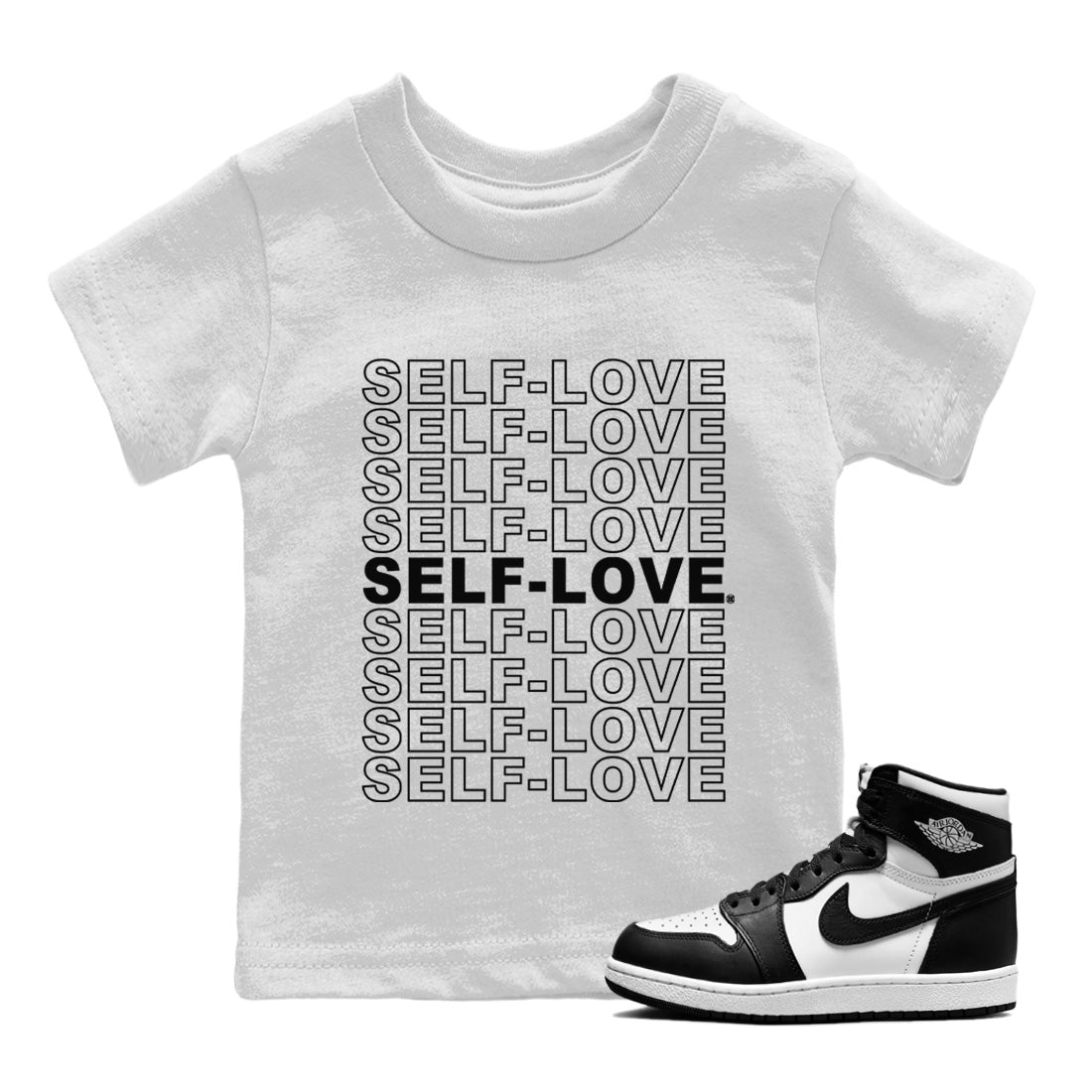 Jordan 1 Black White Sneaker Match Tees Self Love Sneaker Tees Jordan 1 Black White Sneaker Release Tees Kids Shirts