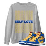 Jordan 1 Game Royal Varsity Maize Sneaker Match Tees Self Love Sneaker Tees Jordan 1 Game Royal Varsity Maize Sneaker Release Tees Unisex Shirts