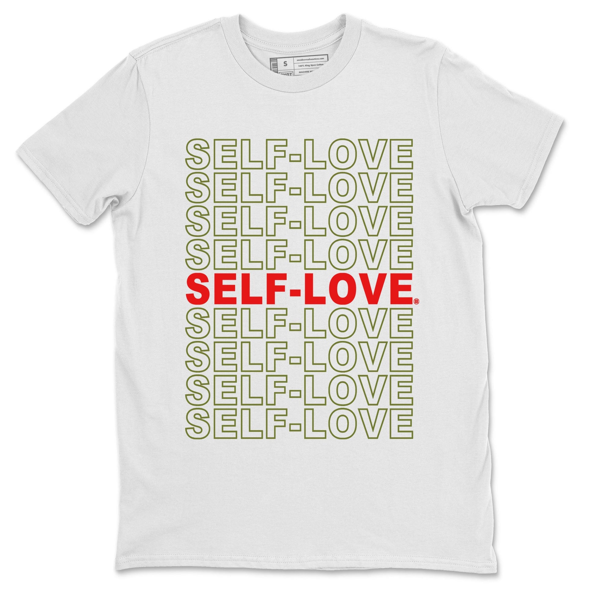 Air Jordan 1 Travis Scott Olive Sneaker Match Tees Self Love Sneaker Tees Air Jordan 1 Low x Travis Scott x Olive Shirts Unisex Shirts White 2