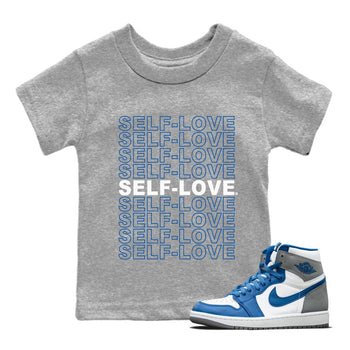 Jordan 1 True Blue Sneaker Match Tees Self Love Sneaker Tees Jordan 1 True Blue Sneaker Release Tees Kids Shirts