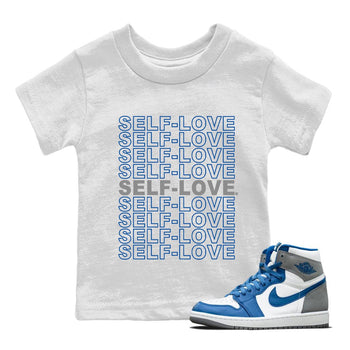 Jordan 1 True Blue Sneaker Match Tees Self Love Sneaker Tees Jordan 1 True Blue Sneaker Release Tees Kids Shirts