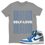 Jordan 1 True Blue Sneaker Match Tees Self Love Sneaker Tees Jordan 1 True Blue Sneaker Release Tees Unisex Shirts