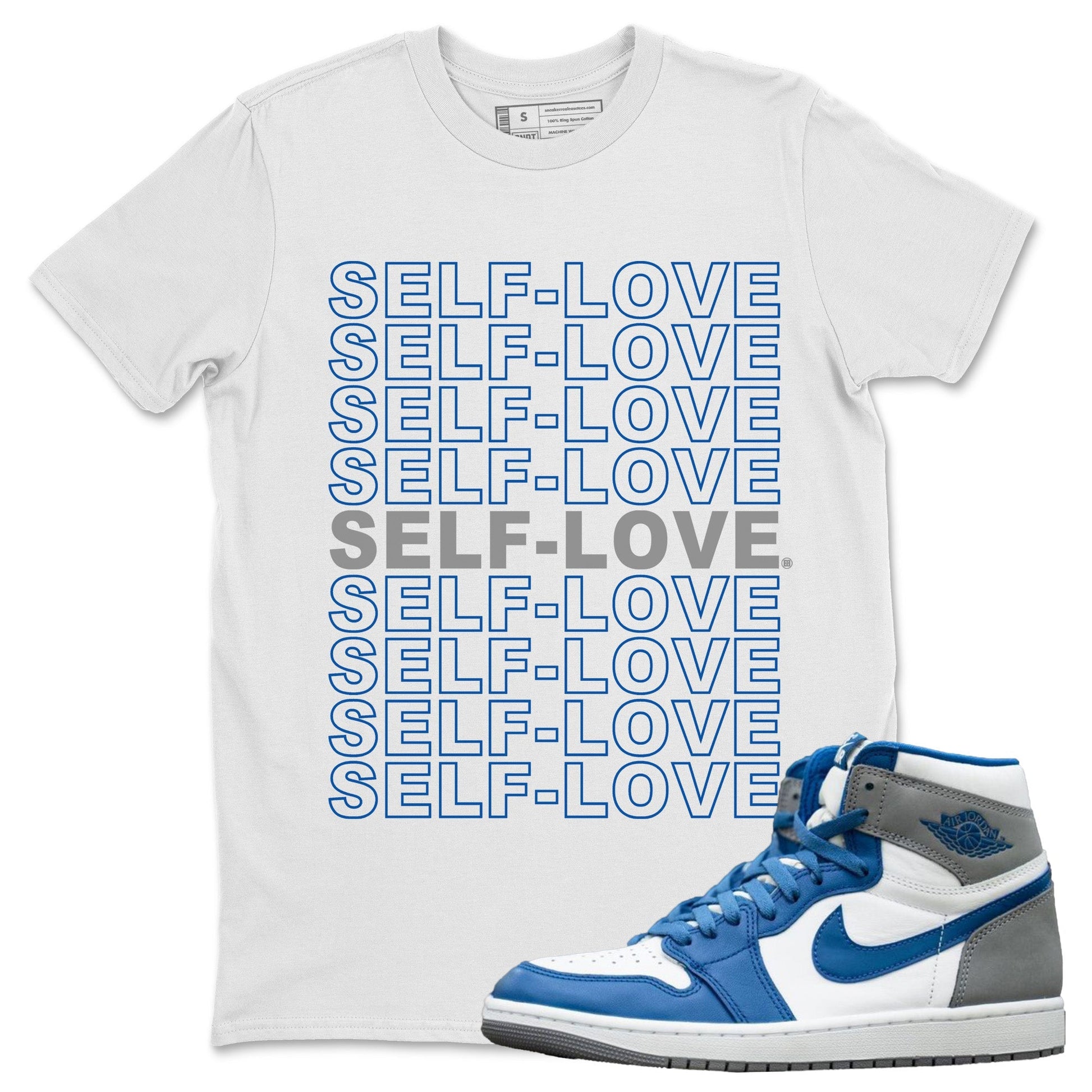 Jordan 1 True Blue Sneaker Match Tees Self Love Sneaker Tees Jordan 1 True Blue Sneaker Release Tees Unisex Shirts