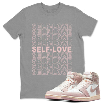 Air Jordan 1 Washed Pink Self Love Crew Neck Sneaker Tees Air Jordan 1 Washed Pink Sneaker T-Shirts Size Chart