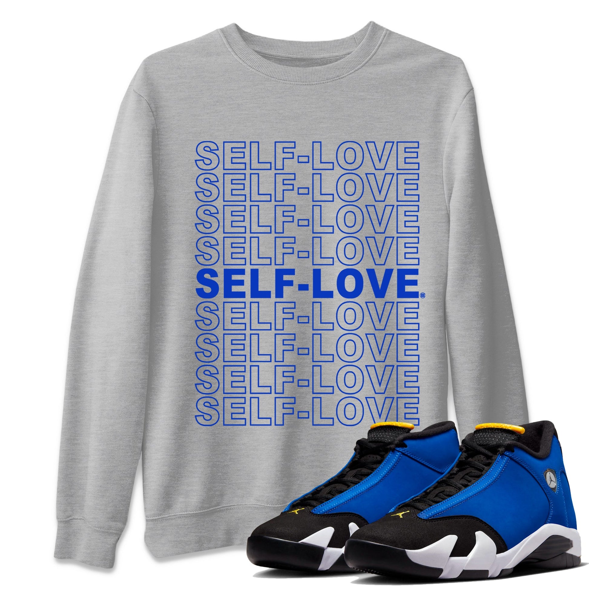 14 Laney Sneaker Match Tees Self Love Sneaker Tees Air Jordan 14 Laney Sneaker Release Tees Unisex Shirts Heather Grey 1