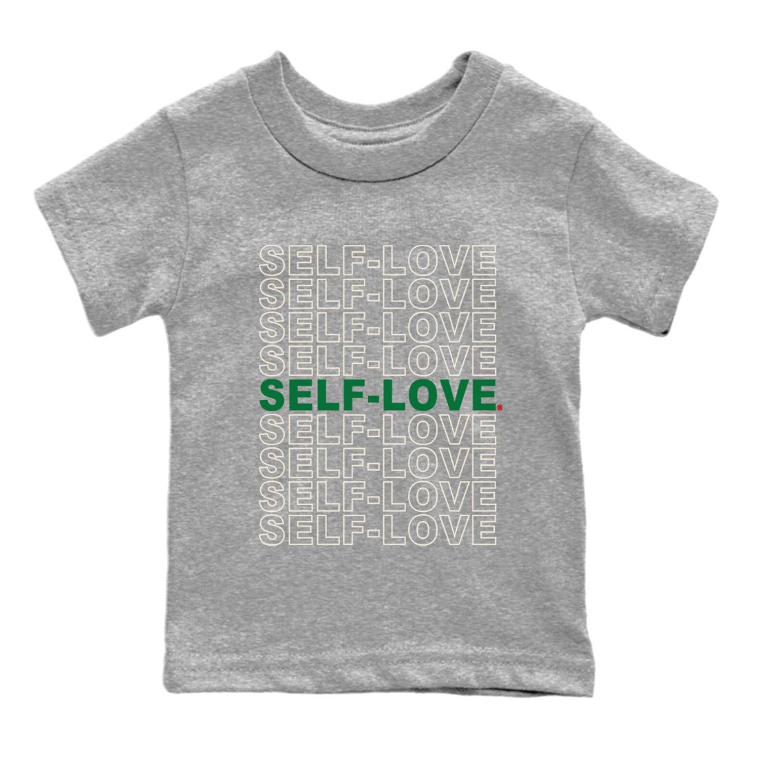 Air Jordan 4 Pine Green Sneaker Match Tees Self Love Sneaker Tees Nike SB Air Jordan 4 Pine Green Sneaker Release Tees Kids Shirts Heather Grey 2