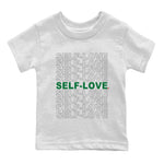 Jordan 4 Pine Green SB Sneaker Match Tees Self Love Sneaker Tees Nike SB Air Jordan 4 Pine Green Sneaker Tees Sneaker Release Shirts Kids Shirts White 2