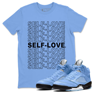 Air Jordan 5 UNC Self Love Crew Neck Sneaker Tees Air Jordan 5 Retro UNC Sneaker T-Shirts Size Chart