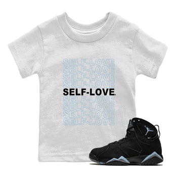 Air Jordan 7 Chambray Sneaker Match Tees Self Love Sneaker Tees AJ7 Chambray SNRT Sneaker Release Tees Kids Shirts White 1