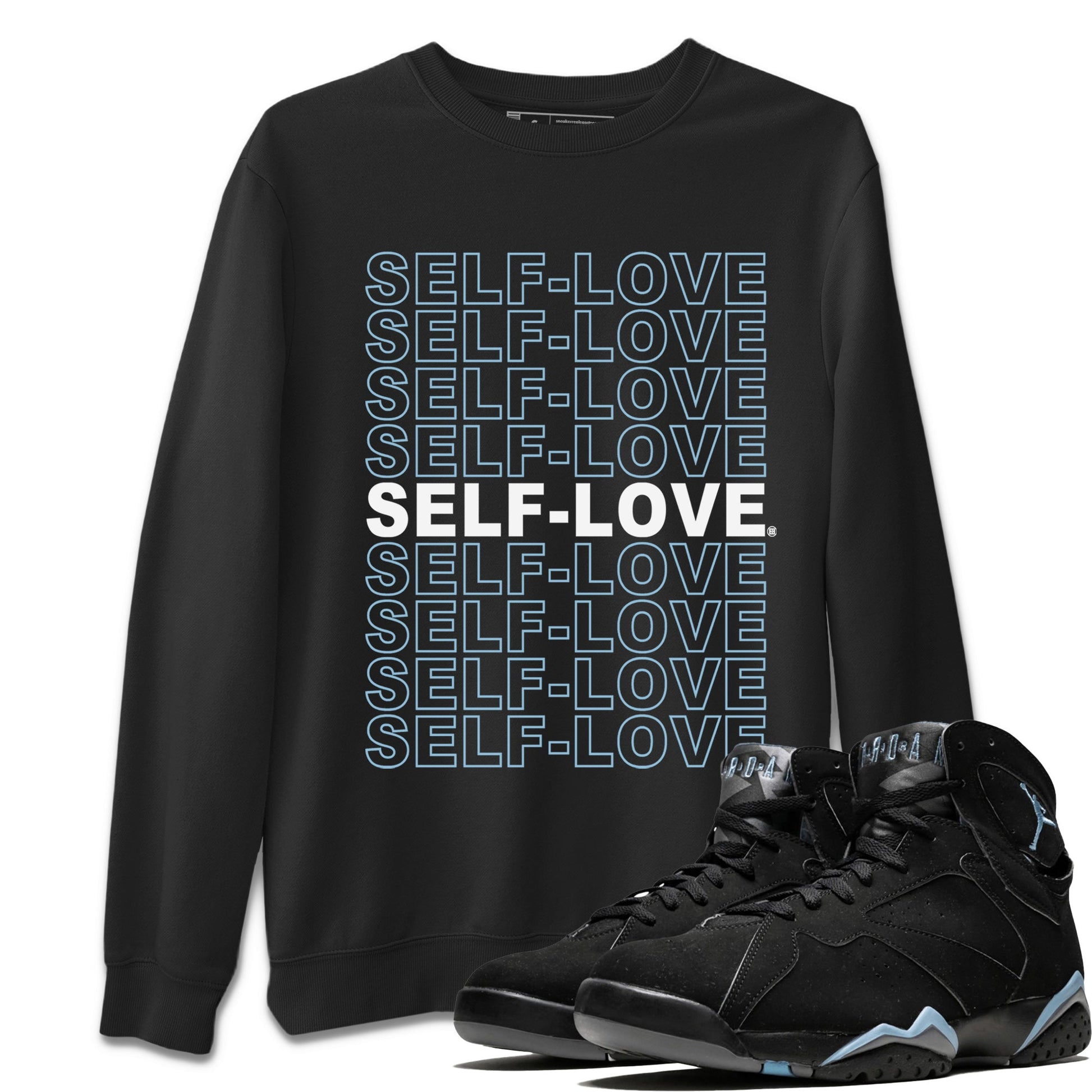 Air Jordan 7 Chambray Sneaker Match Tees Self Love Sneaker Tees AJ7 Chambray SNRT Sneaker Release Tees Unisex Shirts Black 1
