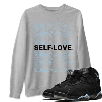 Air Jordan 7 Chambray Sneaker Match Tees Self Love Sneaker Tees AJ7 Chambray SNRT Sneaker Release Tees Unisex Shirts Heather Grey 1