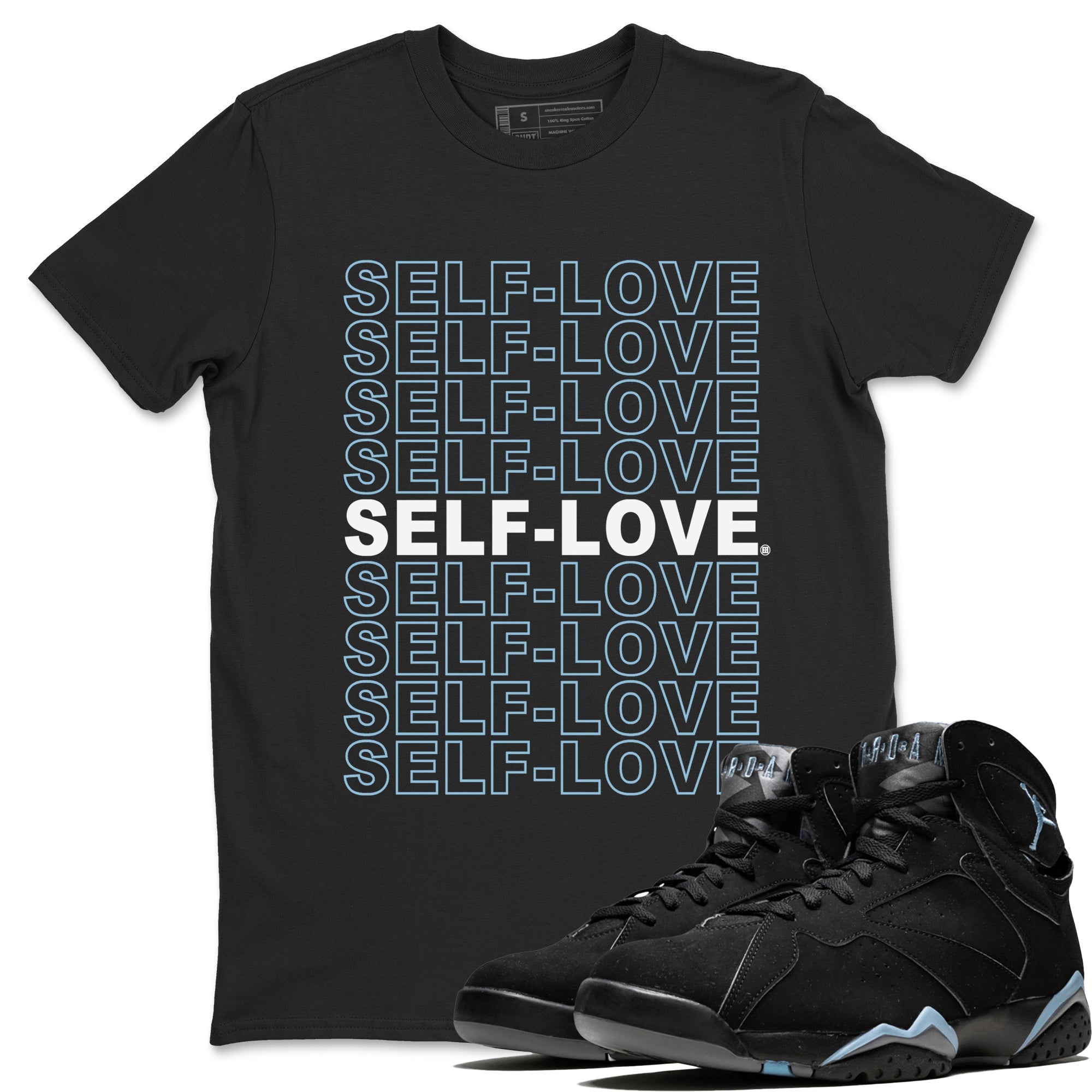 Air Jordan 7 Chambray Sneaker Match Tees Self Love Sneaker Tees AJ7 Chambray SNRT Sneaker Release Tees Unisex Shirts Black 1
