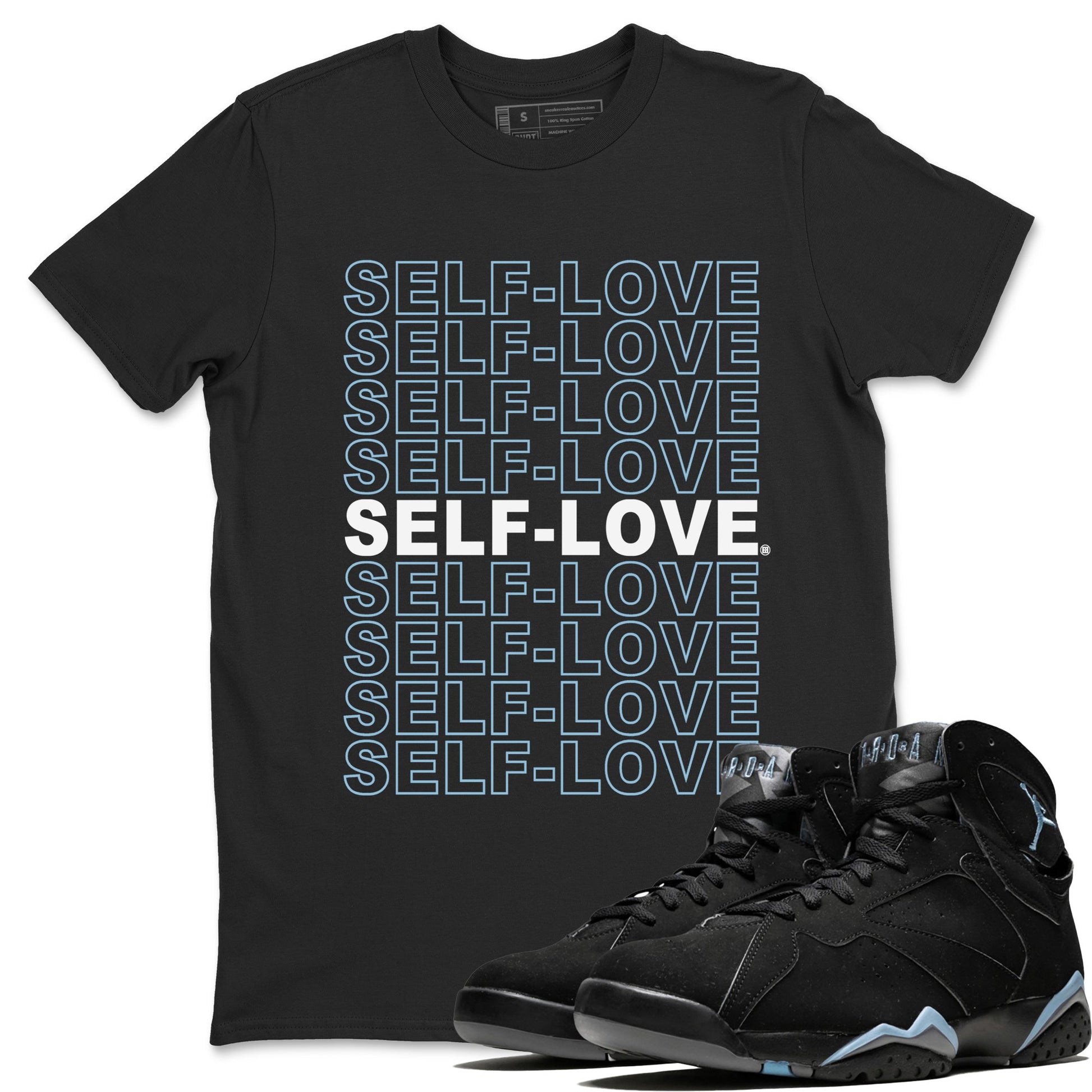 Air Jordan 7 Chambray Sneaker Match Tees Self Love Sneaker Tees AJ7 Chambray SNRT Sneaker Release Tees Unisex Shirts Black 1