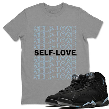Air Jordan 7 Chambray Sneaker Match Tees Self Love Sneaker Tees AJ7 Chambray SNRT Sneaker Release Tees Unisex Shirts Heather Grey 1