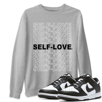 Dunk Panda Sneaker Match Tees Self Love Sneaker Tees Dunk Low Panda Dunks Black White SNRT Sneaker Release Tees Unisex Shirts Heather Grey 1