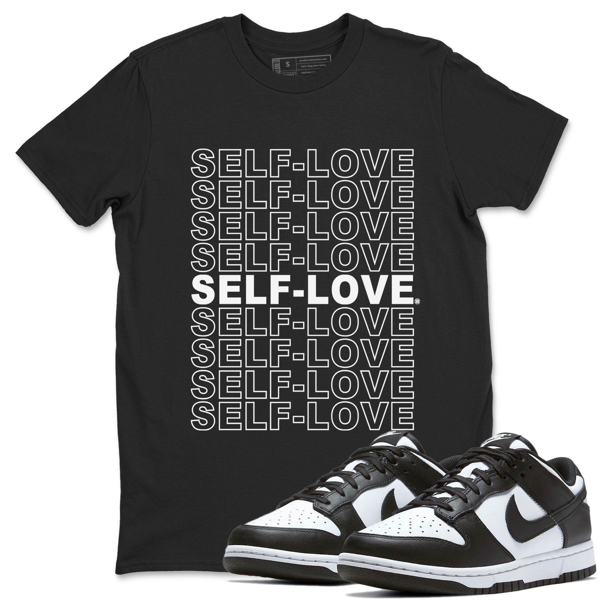 Dunk Panda Sneaker Match Tees Self Love Sneaker Tees Dunk Low Panda Dunks Black White SNRT Sneaker Release Tees Unisex Shirts Black 1